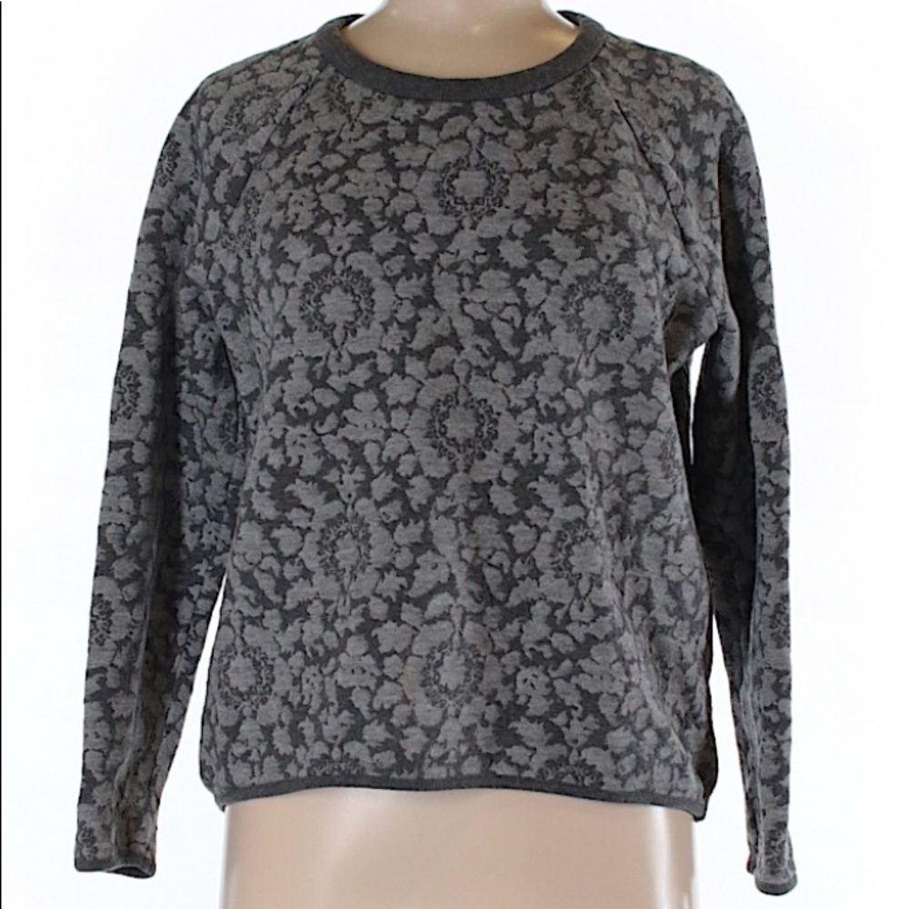 Lou & Grey Gray Floral Sweatshirt Sz M